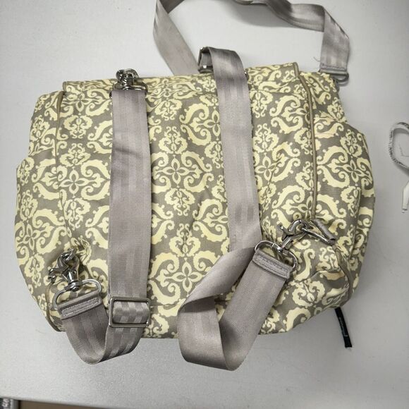 Petunia Pickle Bottom Diaper Bag Backpack Floral Pattern, Grey White Yellow - Picture 7 of 10
